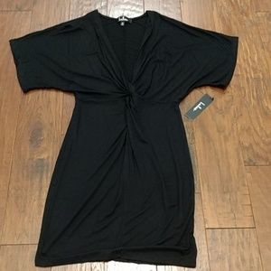 Lulu's black casual dress with deep V NWT